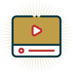 Illustration of a Video Player Interface representing Watch a Video at Grandpa Beck's Games
