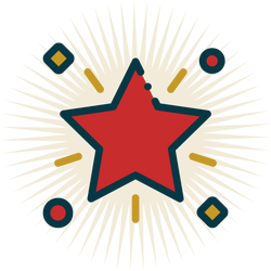 Illustration of a Star Representing Have a Ton of Fun at Grandpa Beck's Games