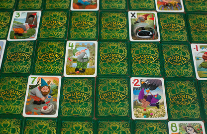 Portrait Photo with Contents of Board Game Representing Gnoming a Round at Grandpa Beck's Games