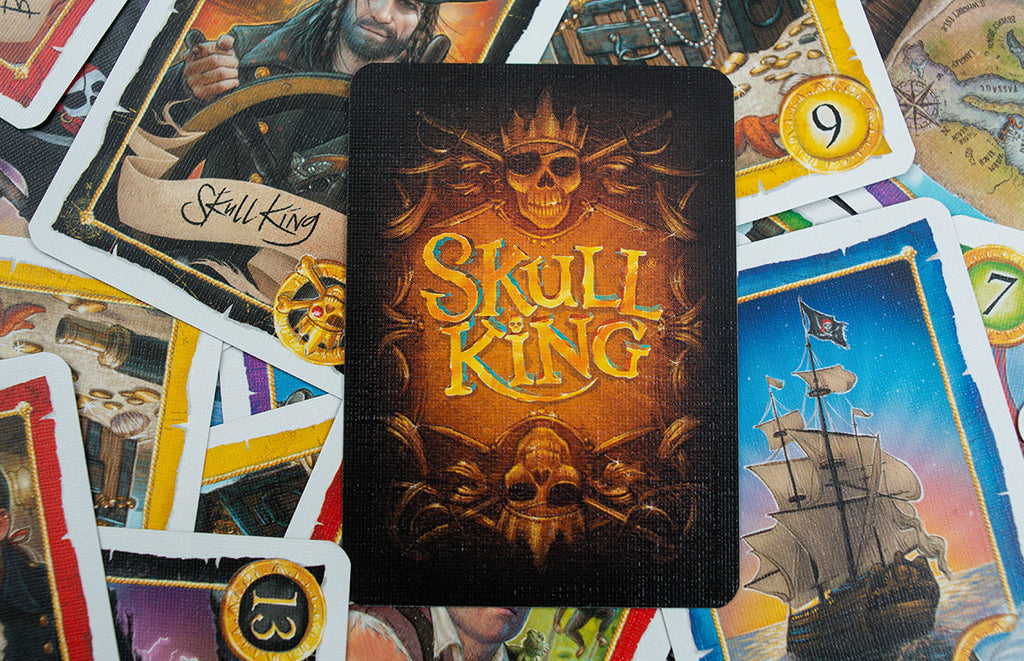 Portrait Photo illustrating the Back Design for Cards Representing Skull King at Grandpa Beck's Games